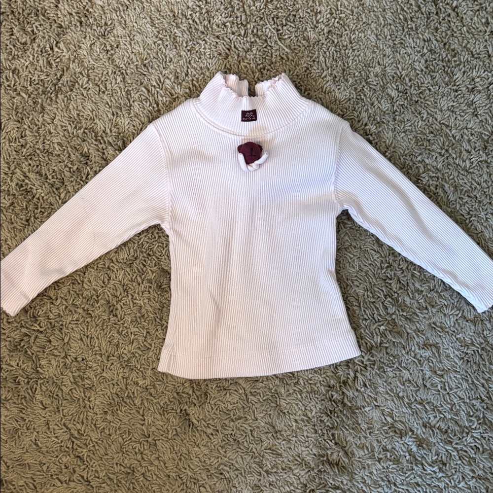 Vintage boutique Lili Gaufrette Pink Ribbed Top 18 months, made in France